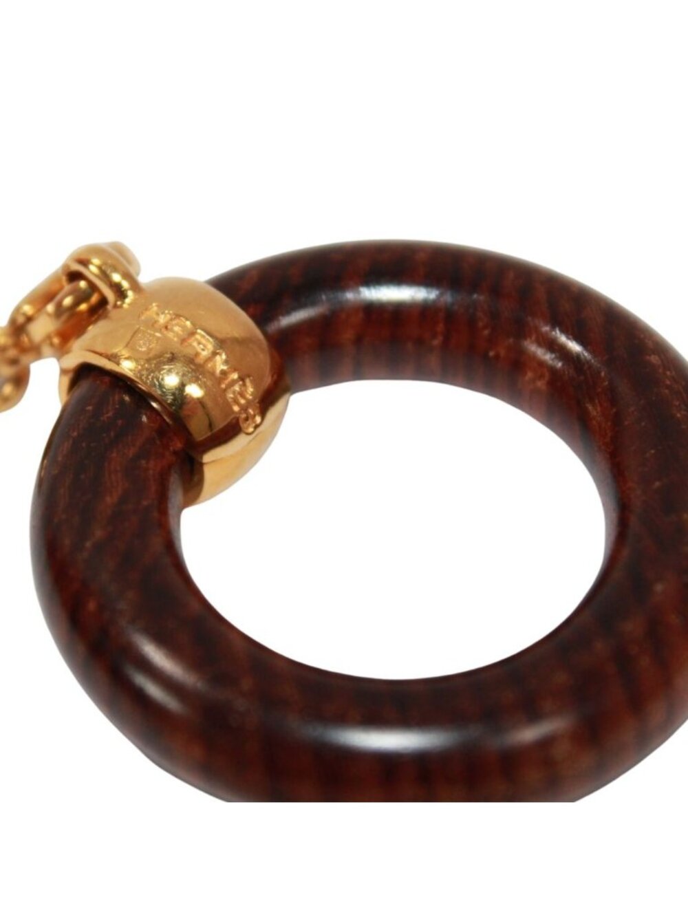 Hermes Star Charm Brown Scarf Ring Gold - Picture 6 of 8